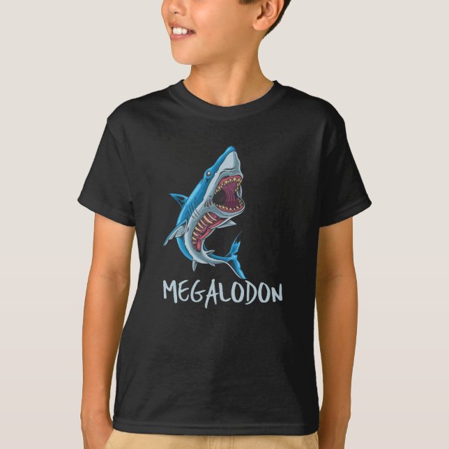 Camiseta Tubarão Megalodon - Criatura Oceânica Pré-Históric (Frente)