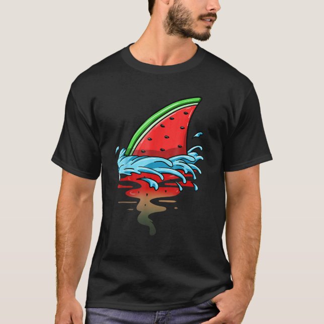 Camiseta Tubarão Melancia Peixes Fin Fruta Semente (Frente)