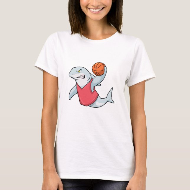 Camiseta Tubarão no Esporte com Basquete (Frente)