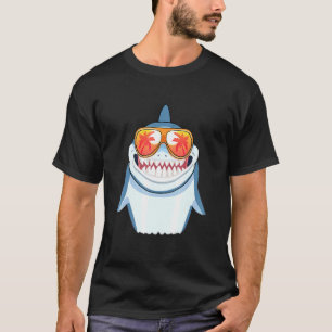 Camiseta Tubarão — Óculos de sol — Festa de Piscina de Verã
