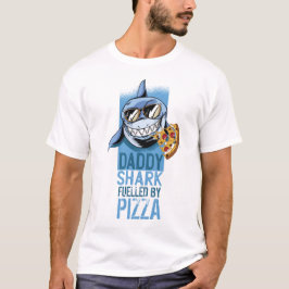 Camiseta TUBARÃO pai alimentado por PIZZA - Teto Engraçado