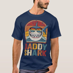 Camiseta Tubarão-PaiPijamas Retro do Dia Pai Oferece Pai