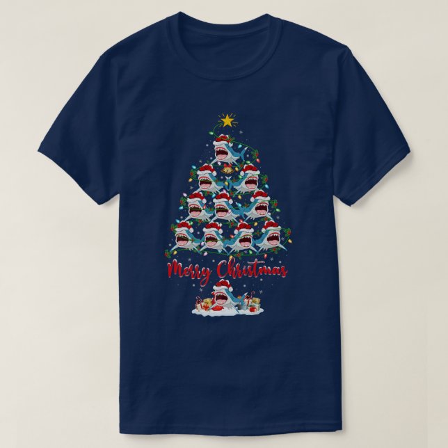 Camiseta Tubarão-Papai noel-Natal Igual ao Xmas (Frente do Design)