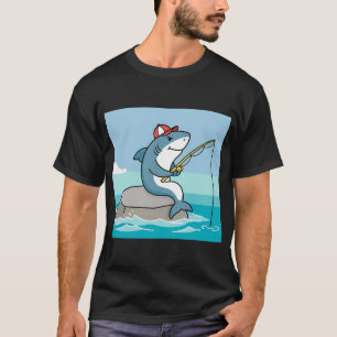 Camiseta Tubarão Pescador – Design Divertido de Animal Ma