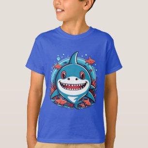 Camiseta Tubarão-pirata-gato num barco-T-Shirt