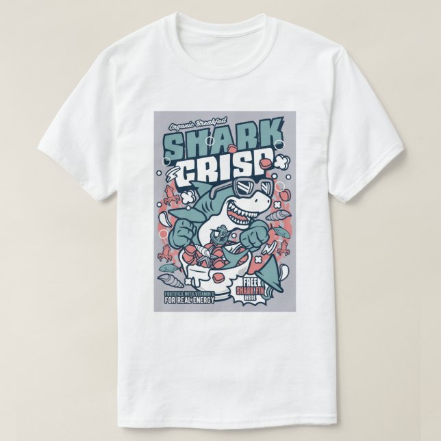 Camiseta Tubarão - pop de cereais Crisp para a Semana do Tu (Frente do Design)