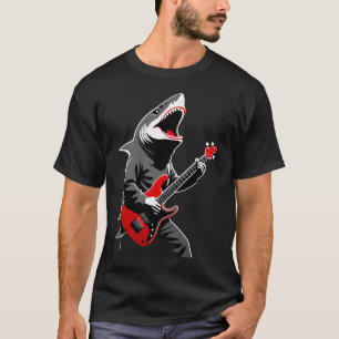 Camiseta Tubarão tocando guitarra