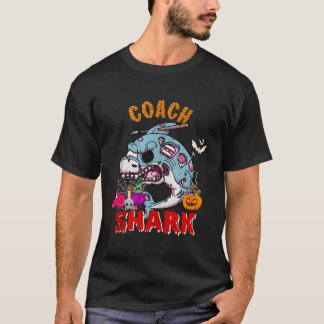 Camiseta Tubarão-treinador Halloween Tubarão Horror Zombie 