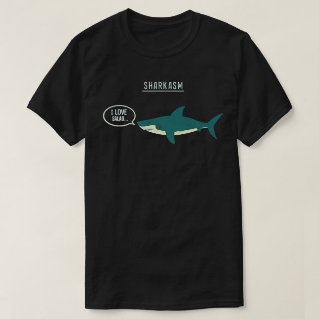 Camiseta Tubarão-tubarão Eu adoro piada de sarcasmo de sala (Frente do Design)