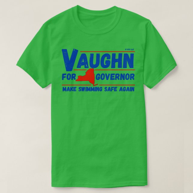 Camiseta Tubarão Vaughn para Governador (Frente do Design)