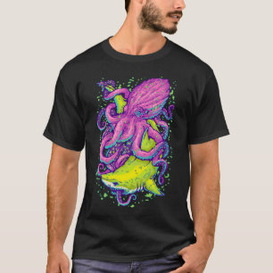 Camiseta tubarão vs kraken