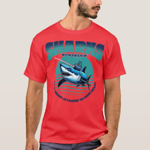 Camiseta Tubarões com feixes de laser friccionados ligados