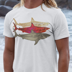 Camiseta Tubarões de mar legal, brancos
