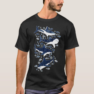 Camiseta Tubarões em Azul Claro