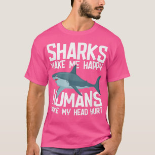 Camiseta Tubarões Engraçados Me Fazem Feliz Tubarão Biológi