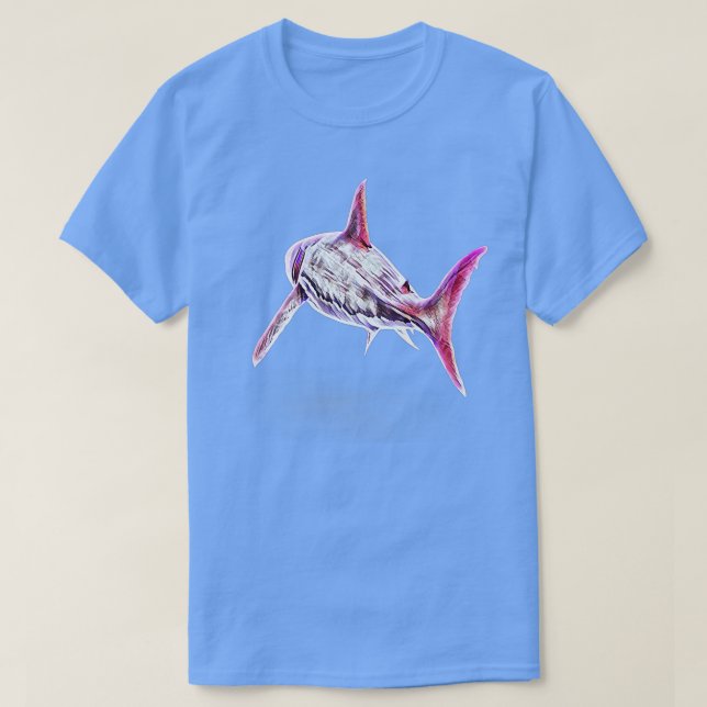 Camiseta Tubarões Excelente White Shark Motif 302 (Frente do Design)