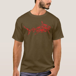 Camiseta Tubarões-marisco-martelo-martelo-tubarão-vermelho
