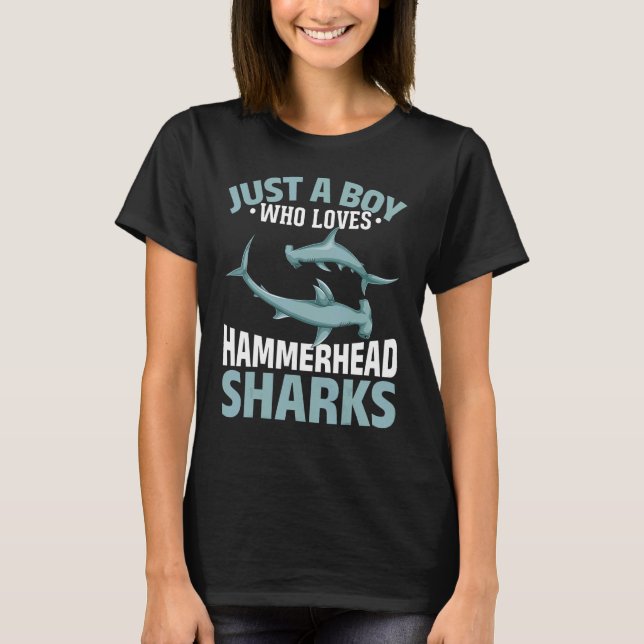 Camiseta Tubarões Oceanos Predador de Animais Hammerhead (Frente)