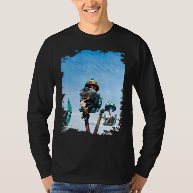 Camiseta Tubarões-tubarão-gângster Sorvete-roda-gigante (Frente)