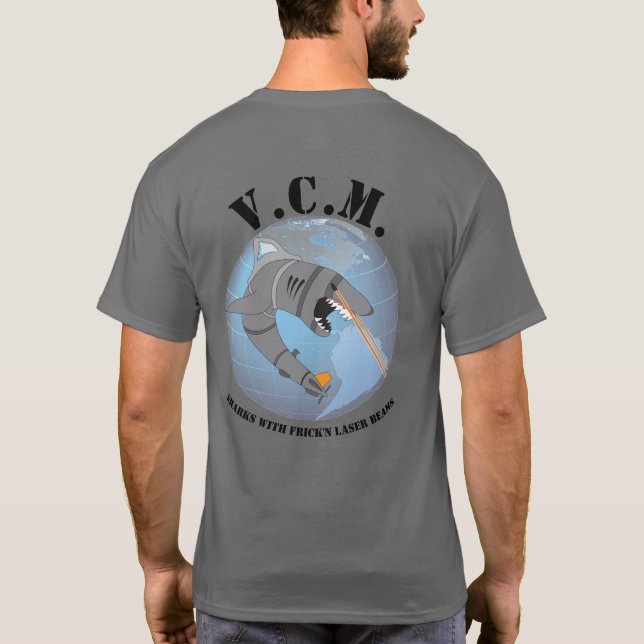 Camiseta Tubarões VATR Common Module com lasers (Verso)