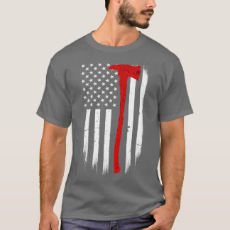 Camiseta Tubo Clássico do Bombeiro Thin Red Line Ax Classic