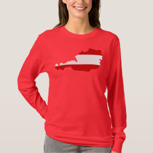 Camiseta Tubo de Capa Longa de Bandeira da Áustria