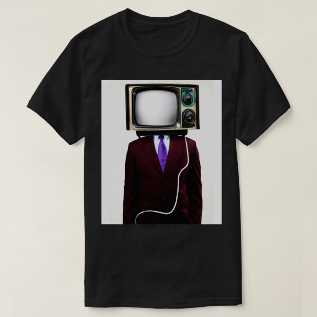 Camiseta Tubo de costura - TV Homem 1 (Frente do Design)