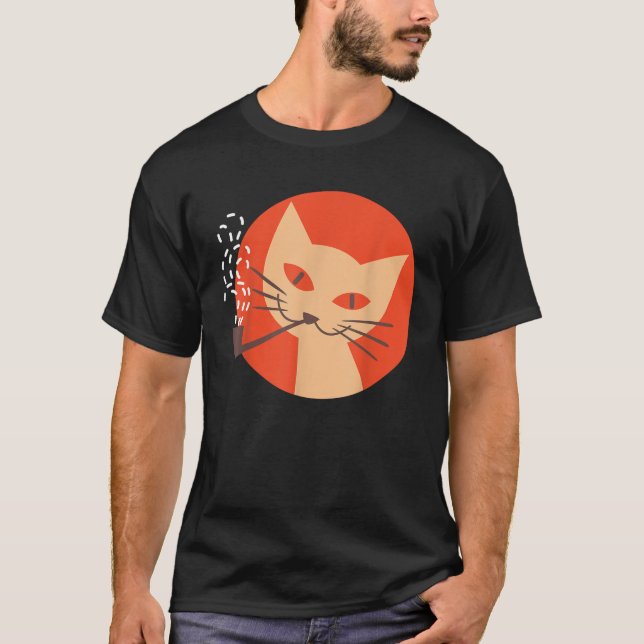 Camiseta Tubo de Fumagem de Gato Cobrança retroativa design (Frente)