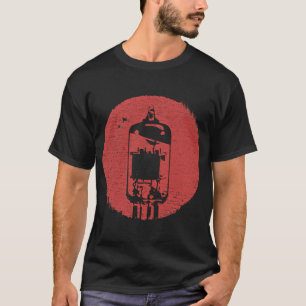 Camiseta Tubo de Vácuo Retro com Efeito Destruído Vermelho