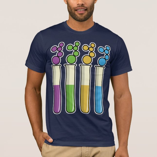 Camiseta Tubos de Teste Científicos (Frente)