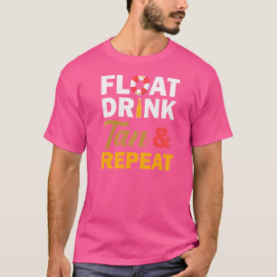 Camiseta Tubulação de Rio Flutuar Bebida Bronze Repetir Ver