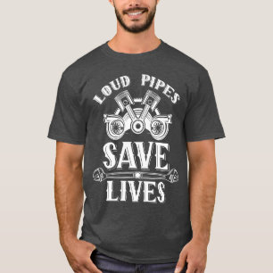Camiseta Tubulações Altos Salvam Vidas Escapes Carro Garage