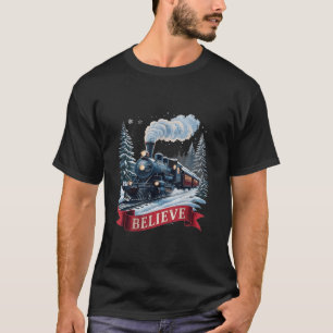 Camiseta Tudo a bordo do Polar Express Natal Norte Xmas