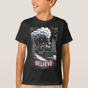 Camiseta Tudo a bordo do Polar Express Natal Norte Xmas