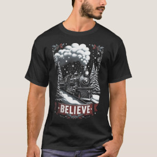 Camiseta Tudo a bordo do Polar Express Natal Norte Xmas