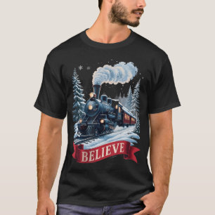 Camiseta Tudo a bordo do Polar Express Natal Norte Xmas