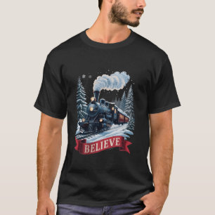 Camiseta Tudo a bordo do Polar Express Natal Norte Xmas