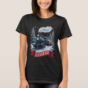 Camiseta Tudo a bordo do Polar Express Natal Norte Xmas