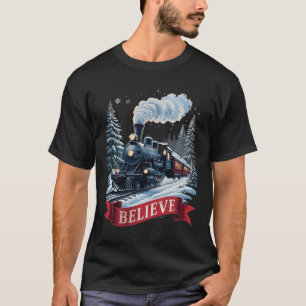 Camiseta Tudo a bordo do Polar Express Natal Norte Xmas