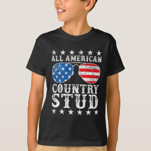 Camiseta Tudo Americano Garanhão País 4 De Julho Bandeira D