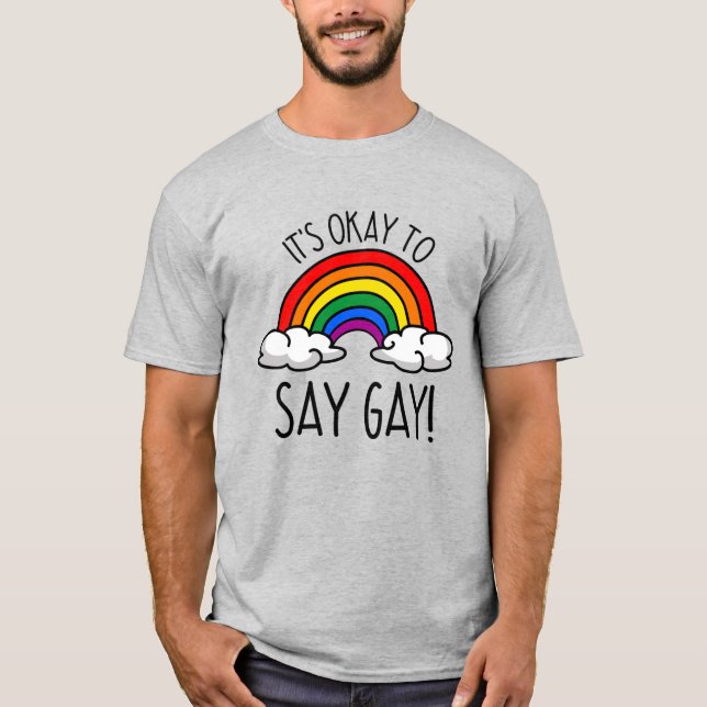 Camiseta Tudo bem dizer arco-íris gay (Frente)
