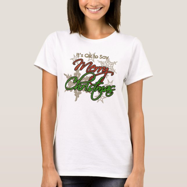 Camiseta Tudo bem dizer "Camiseta Feliz de Natal": "Longa D (Frente)