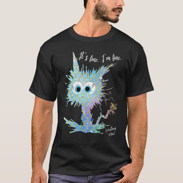 Camiseta Tudo bem, estou bem. Tudo está bem, Mermaid Scal (Frente)