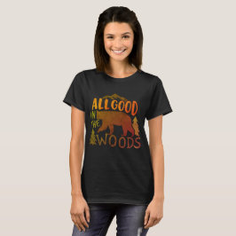 Camiseta Tudo Bem Na Floresta Urso Preto Caminhada