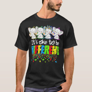 Camiseta Tudo bem ser diferente do elefante Quebra-cabeça A