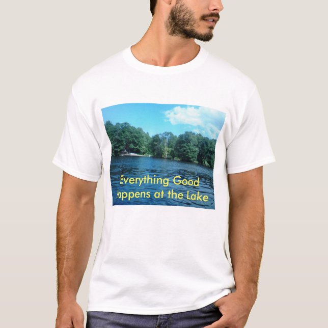 Camiseta Tudo bom acontece no lago (Frente)