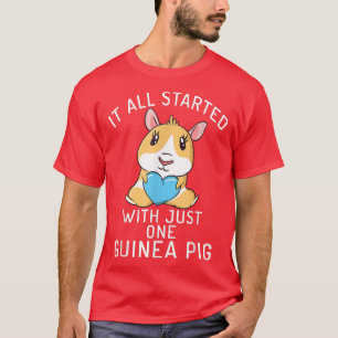 Camiseta Tudo começou com apenas uma Guiné Cute Pig T-Shi