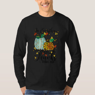 Camiseta Tudo Dê Graças 1 Tess 5 18 Leopard Pumpki