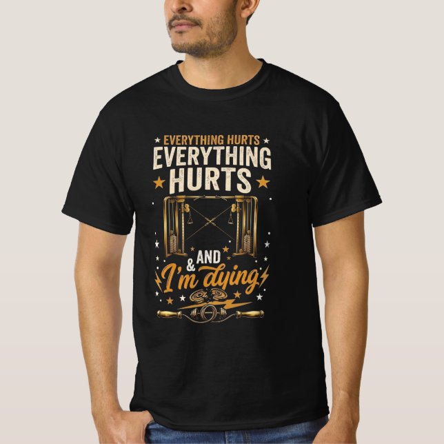Camiseta Tudo dói design de academia  (Frente)