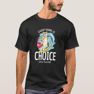 Camiseta Tudo É A Escolha Do Surf Da Nova Zelândia Cat Ki